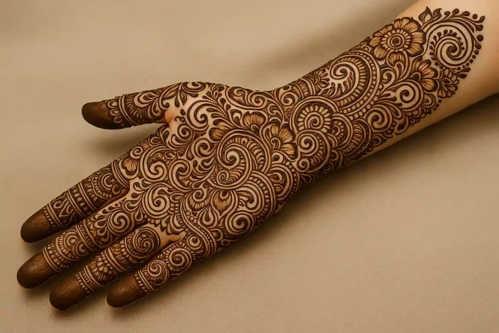 40+ Best Modern Engagement Mehndi Designs for Your Special Day 23